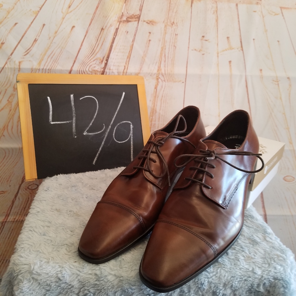 The Rail Stark Cap Toe Derby Brown Leather Size42